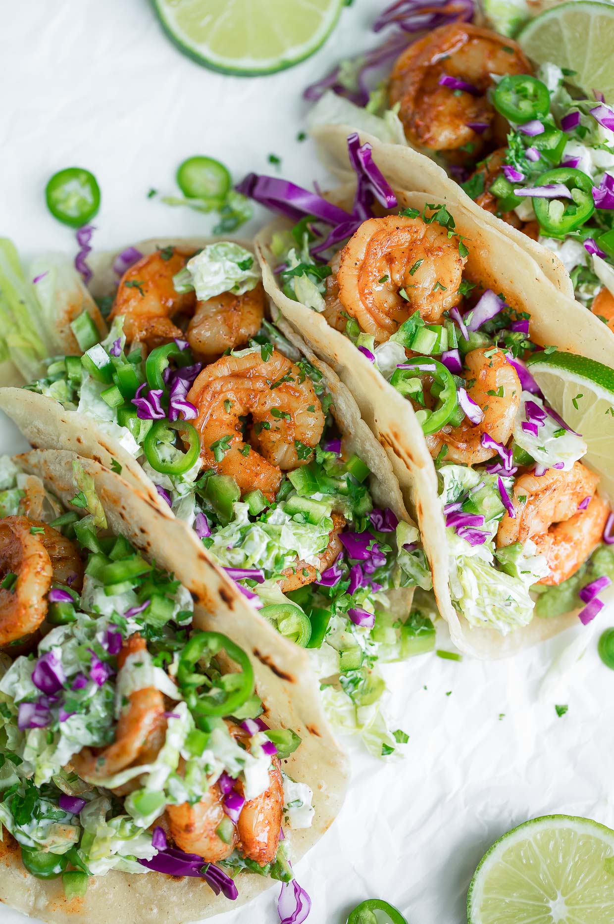 Cilantro & lime shrimp tacos